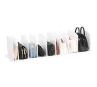 Fangoo 10 Pezzi Organizer Borse Armadio Porta Borse da Armadio Divisori Interno Organizer Libri per Mensole Staccabile Adatto per Guardaroba, libreria, Cucina（Bianco）