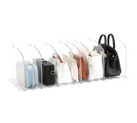 Fangoo 8 Pezzi Organizer Borse Armadio Porta Borse da Armadio Divisori Interno Organizer Libri per Mensole Staccabile Adatto per Guardaroba, libreria, Cucina（Trasparente）