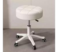 Fangool Sedia a rotelle per tavolo da toeletta, sgabello estetista con ruote, sgabello moderno in pelle PU con schienale basso, sedia girevole da lavoro regolabile in altezza per disegno e soggiorno