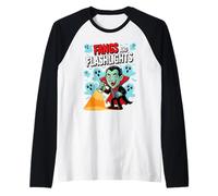 Fangs And Flashlights Funny Vampires Ghost Hunting Halloween Maglia con Maniche Raglan