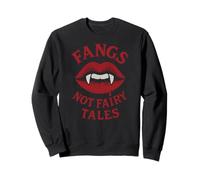 Fangs Not Fairy Tales Vampire Fang Labbra Design Gotico Felpa
