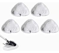 FANGWSSIBEI 5 panni per scopa a vapore riutilizzabili, triangolari, lavabili, in microfibra, compatibili con scope a vapore X5 e H2O (bianco)