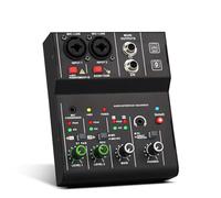 Fangxuee 2 Canali Mini USB Mixer Interfaccia Audio Professionale Console Scheda Audio Portatile per Registrazione Chitarra Studio di Registrazione e Canto