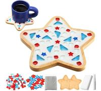 Fangxuee 2 Set di Piastrelle Mosaico in Vetro Fai da Te Rosso Blu Regalo per Adulti Decorazione Artigianale Patriottica per la Casa
