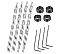 Fangxuee 3/8 Pollice Pocket Hole Drill Bit 1/4 Hex Shank e Round Shank Trapano di Ricambio con Arresto Profondo per Pocket Hole Manuale