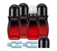 Fangxuee 4pcs Bottiglie A Rulli Set Rotolo Deodorante su Bottiglie Contenitori Deodoranti per Essenziali per Essenziali, Profumo Nero