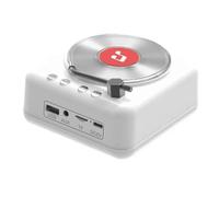Fangxuee Altoparlante Bluetooth in Vinile retrò, Altoparlante Bluetooth retrò Mini Vintage con Surround Sound, Music Box Vivavoce, Lettore MP3, Lettore CD.