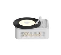 Fangxuee Altoparlante Bluetooth in Vinile retrò con Allarmi Alarmamenti Orologi Piccoli Record Giocatore di Record Portatile di Alta qualità Audio Home Smart Stereo A