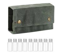 Fangxuee Borsa Porta Spezie da All'Aperto con 9 Barattoli - Set di Contenitori per Condimenti per Picnic e Barbecue