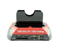 Fangxuee Dual bay HDD Docking Station USB3.0 SATA IDE per Dischi Rigidi Esterni da 2,5 e 3,5 Pollici, Il Tutto in Un Supporto per Disco Rigido con Spina UE