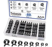 Fangxuee Fuci per Tubi A Banda A Molla da 80 Pc Completi Impostati per Vari Tubi di Silicone 7 Mm, 9 Mm, 10 Mm, 11 Mm, 14 Mm, 15 Mm, 16 Mm, 18 mm