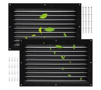 Fangxuee Griglia di Sfiato A Feritoia In Metallo 8 "X 12" 2 Pezzi per Prese D'Aria A Vaso di Soffitta con Mesh A Schermo per Garage Esterno Interno