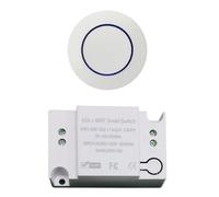 Fangxuee Interruttore A Parete Mini A Pulsante Rotondo per Lampada A Led, Lampada A Soffitto e Ventilatore con Modulo Ricevitore A Rele' 10A con A 433MHz Tuya