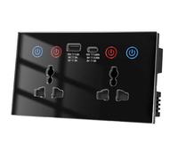 Fangxuee Interruttore Presa Intelligente Universale UE Regno Unito USA/WiFi con Porta USB e Tipo C Smart Life Tramite Home