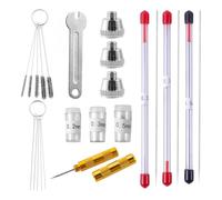 Fangxuee Kit di 21 Pezzi per Cappucci Ugello Ad Aerografo 0,2mm/0,3mm/0,5mm, Kit di Ricambi per Ago Ad Aerografo per Accessori Spruzzatori Ad Aerografo