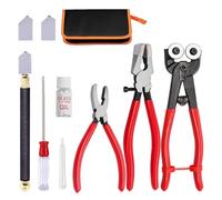 Fangxuee Kit di Utensili per il Taglio del Vetro, Pinze per Piastrelle In Vetro con Ruote, Pinze per La del Vetro, Pinze per La Rottura, Set di Tagliavetro con Alimentazione A Olio
