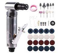 Fangxuee Kit Strumenti Micro Smerigliatrice Ad Aria A 90 Gradi da 1/4 Pollice, Levigatrice, Smerigliatrice e Macchina per Incisioni con Dischi Abrasivi.