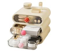 Fangxuee La Scatola di Stoccaggio del Cassetto A Tre Strati può Conservare Lo Scaffale Cosmetico Adatto per Dormitorio, Scrivania, Ufficio, Bagno
