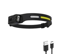 Fangxuee Lampada Frontale Ricaricabile Resistente alle Intemperie con Fascia per La Testa, Luce da, Torcia Elettrica per, Pesca, Escursionismo, Attrezzatura 2 LED