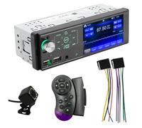 Fangxuee Lettore Audio MP5 'Audio Auto, Touch Screen Bluetooth da 4,1 Pollici, Singolo DIN con Fotocamera di Backup e Mirror Link SWC