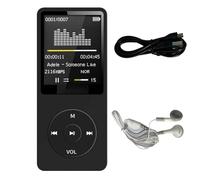 Fangxuee Lettore MP3 Ricarica USB Schermo di Visualizzazione Digitale Registratore di Musica Dispositivo di Registrazione Multimediale Portatile per Camminata Riproduzione Musicale Nero
