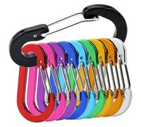 Fangxuee Mini Carabiner Clip 10pcs in Alluminio Spring A Forma di D-Forma di Alluminio per L'Arrampicata per la Pesca Escursionistica Esterna