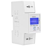Fangxuee Misuratore di Energia Monofase Digitale 5-80A 230V 50Hz DDS015 Energia Attiva su Barra DIN da 35mm con Display Retroilluminato Trasparente