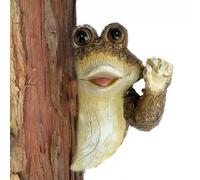 Fangxuee Rana Silenziosa Peeker Tree Garden Tree Sculptures Outdoor Face Face Garden Tree Hugger Statua Cortile Esterno per Interni Durevole Facile da Installare D