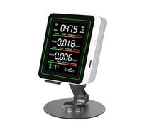 Fangxuee Rilevatore di Qualità 'Aria 5 In 1 Multifunzionale con Stand USB Type-C Portable CO2, Tester HCHO TVOC Display Automatico