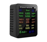 Fangxuee Rilevatore di Qualità 'Aria Interna, Monitor Portatile Real-Time Ad Alta Precisione 10-In-1 con Allarme, Tester Della Qualità 'Aria Interna A