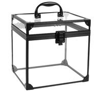 Fangxuee Scatola Crown, Astuccio Trasparente per Trucchi con Chiusure A Scatto e Manico, Astuccio per Attrezzi per il Trucco B