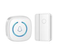 Fangxuee Sensore Magnetico di Tipo Split Wireless con Campanello 60 Canzoni per Casa Aziendale Eu White Plug