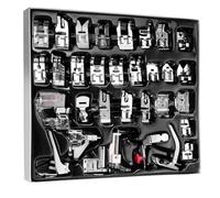 Fangxuee Set di 32 Piedini Premistoffa per Macchina da Cucire, Piedini da Cucire A Scatto Adatti per Singer, Euro-PRO