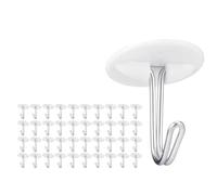 Fangxuee Set di 50 Ganci In Plastica Bianca per Soffitto In Classe, Perforazione Necessaria per L'Arredamento Appiccicoso