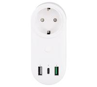 Fangxuee Smart Presa WiFi 16A con Prese USB+Type-C A 2 Fori 65W, Remoto, Compatibile con, Spina EU