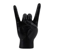 Fangxuee Statua del Gesto della Mano Rock Scultura con Dito di Arte Musicale Rock per Amanti della Musica Rock Decorazione della Sala Studio, Mano R Nera