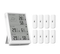 Fangxuee Stazione Meteo WiFi Tuya con Schermo Digitale per Previsioni del Tempo con 8 Sensori WiFi+RF433 Termometro Igrometro Supporto Controllo Vocale