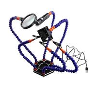 Fangxuee Supporto per Saldatura PCB Helping Hands Lampada LED Lente D'Ingrandimento 3 X per Saldatura Elettronica Lente Fresnel di Terza Mano