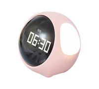 Fangxuee Sveglia Digitale A LED con modalità Multilingue e Multifunzione, Controllo Vocale. Puoi Scegliere tra 5 Tipi di Suonerie. Luce Notturna Attivata Voce, Rosa Nordico.