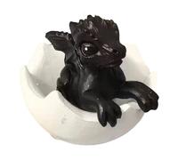 Fangxuee Uova di Drago Stampate in 3D, Set di Decorazioni per Desktop con Statua di Drago, Un per I Collezionisti di Draghi Neri
