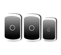 Fangxuee Wireless Home Welcome Belven Beling Gamma da 300 Metri 36 Cantici Remote Control Intelligent Smart Bell Plug Eu 1Button 2Receiver Black