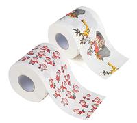 FangYun Christmas Toilet Paper 2 Rolls -Different Pictures Real Toilet Paper Divertente Decorazione Natalizia Tovagliolo di Santa Divertente Festa di Compleanno Regalo di novità