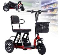 FANGZHL Deambulatori per Anziani,Triciclo Elettrico per Adulti,Triciclo Adulti,Sedia A Rotelle Pieghevole Leggera,Batteria Inclusa,Carico 160 kg Red