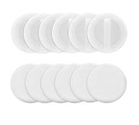 Fangzichen 12 spugnette rotonde per cipria, in velluto, compatte, per fondotinta, crema, nastro per il trucco, applicatore in spugna (bianco)