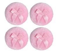Fangzichen 4 soffici soffici soffici, 8,9 cm, soffici, morbidi, lavabili, riutilizzabili, per cipria in polvere, per trucco bagnato e asciutto, viso e corpo (rosa)