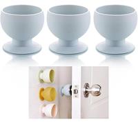 Fangzichen Confezione da 3 coperture per pomelli in silicone, protezioni rotonde per porte, paraurti da parete, antipolvere, riduttori di rumore, facili da installare (blu)