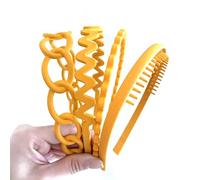 Fangzichen Kit di fasce per capelli in plastica, superficie opaca, fasce con denti a pettine per donne e ragazze, 4 pezzi, da indossare in diverse occasioni, arancione