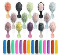 Fangzichen Set di 28 mini spazzole per capelli, pettine liscio con 14 mini spazzole da viaggio, 14 pettini fini larghi per ragazze, donne, ragazzi, uomini, capelli bagnati e asciutti