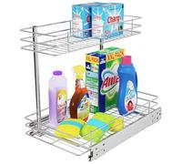 FANHAO Organizer Sottolavello Cucina 2 Livelli, Metallo Scaffale Estraibile per Lavello, Portaoggetti Sottolavello, Organizer per Armadio Sottolavello per Bagni, Cucine, Cromo