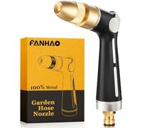 FANHAO Pistola Acqua Irrigazione Giardino ad Alta Pressione, Tubo in Metallo, con 4 Modelli dello Spruzzo, Controllo del Pollice, Valvola On/Off